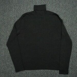 VINTAGE Polo Ralph Lauren Sweater Mens Medium Gray Turtleneck Wool Pullover VTG